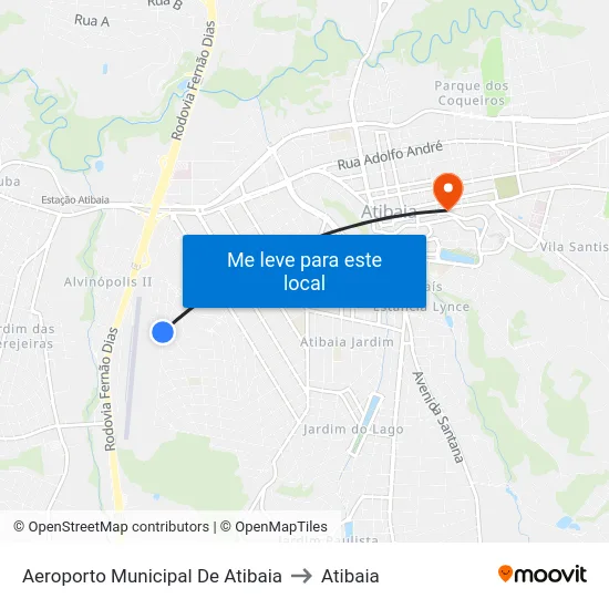 Aeroporto Municipal De Atibaia to Atibaia map