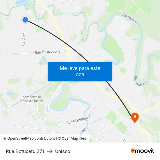 Rua Botucatu 271 to Unisep map