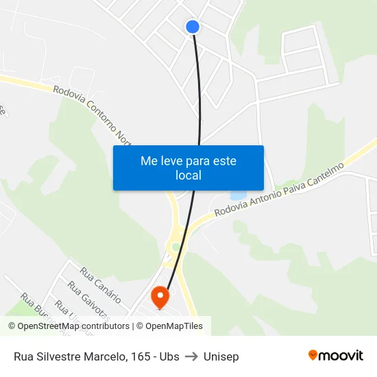 Rua Silvestre Marcelo, 165 - Ubs to Unisep map