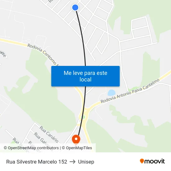 Rua Silvestre Marcelo 152 to Unisep map