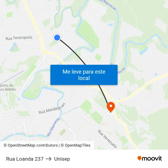Rua Loanda 237 to Unisep map