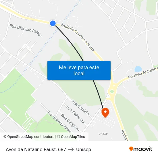 Avenida Natalino Faust, 687 to Unisep map