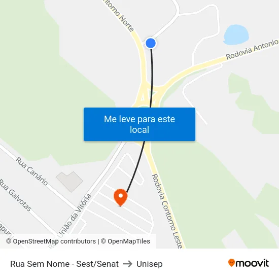 Rua Sem Nome - Sest/Senat to Unisep map