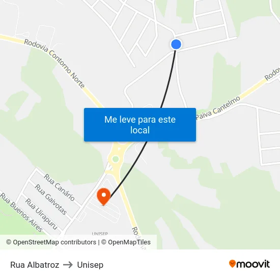 Rua Albatroz to Unisep map