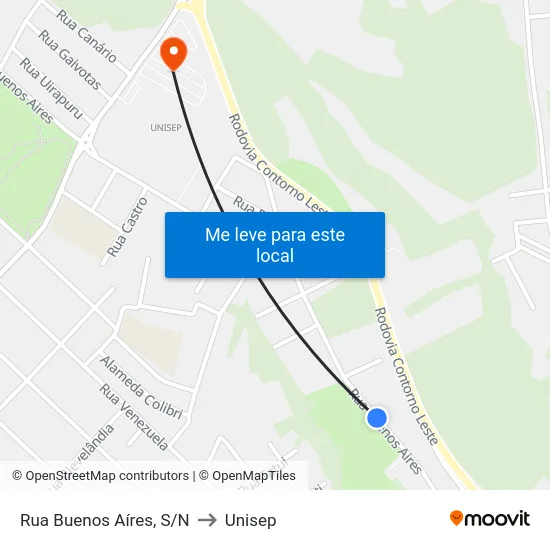 Rua Buenos Aíres, S/N to Unisep map