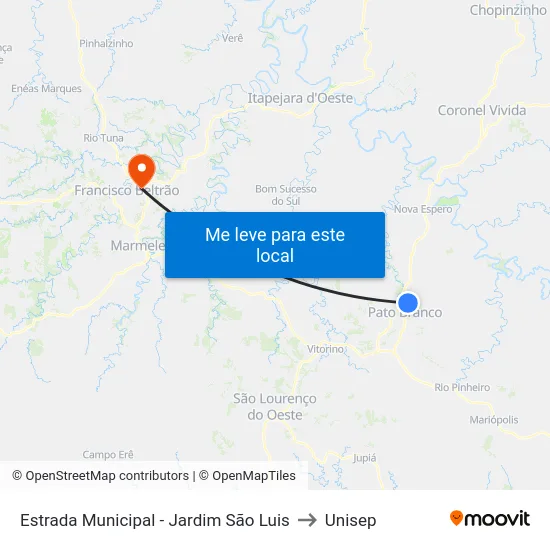 Estrada Municipal - Jardim São Luis to Unisep map