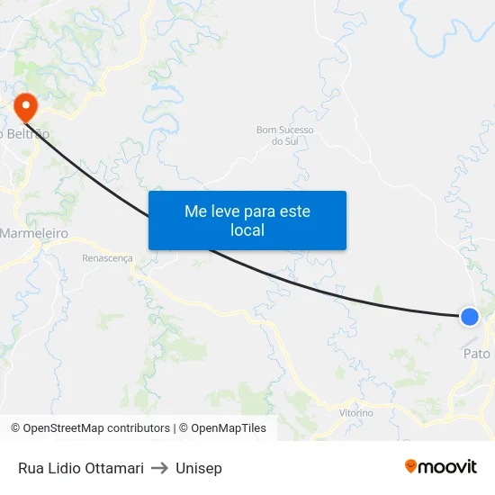 Rua Lidio Ottamari to Unisep map