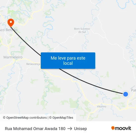 Rua Mohamad Omar Awada 180 to Unisep map