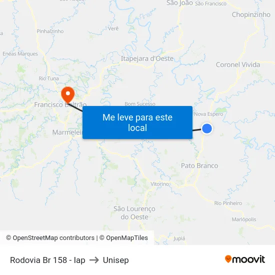 Rodovia Br 158 - Iap to Unisep map