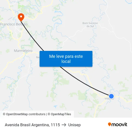 Avenida Brasil Argentina, 1115 to Unisep map