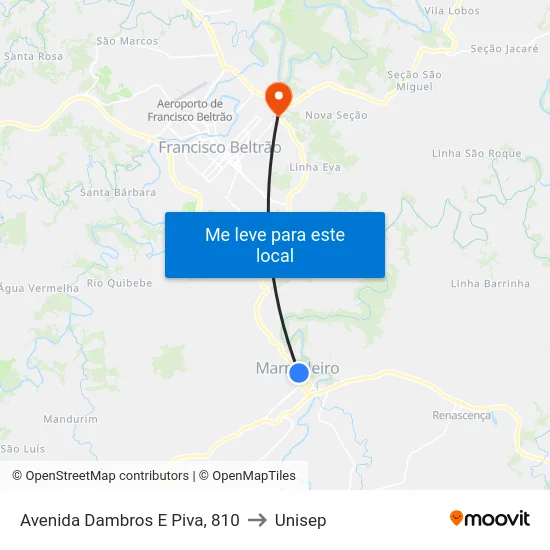 Avenida Dambros E Piva, 810 to Unisep map