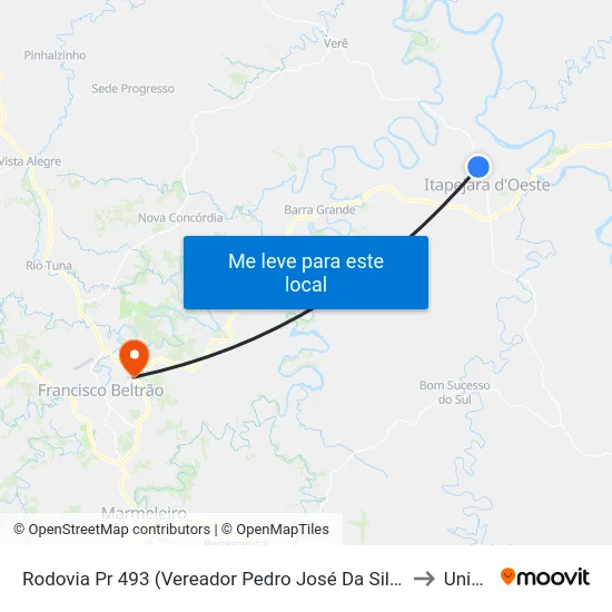 Rodovia Pr 493 (Vereador Pedro José Da Silva) - Portal to Unisep map
