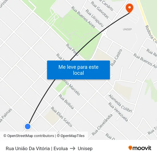 Rua União Da Vitória | Evolua to Unisep map