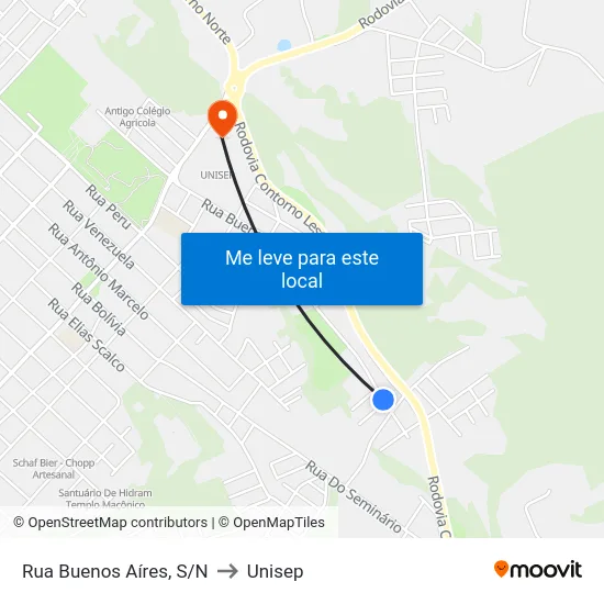 Rua Buenos Aíres, S/N to Unisep map