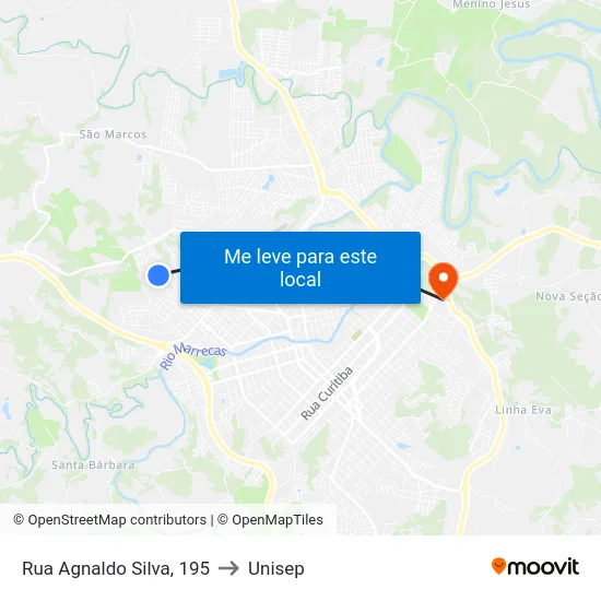 Rua Agnaldo Silva, 195 to Unisep map