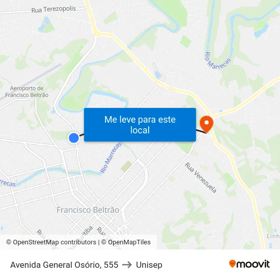 Avenida General Osório, 555 to Unisep map