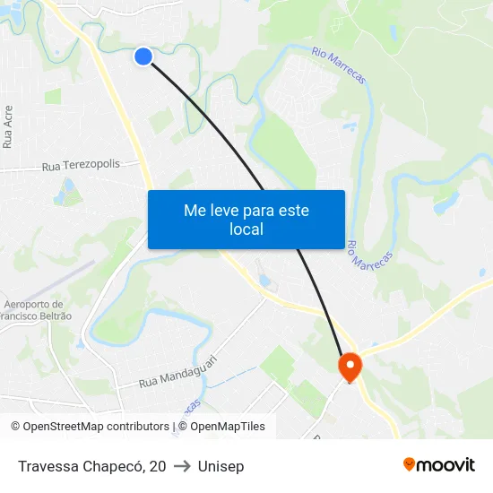 Travessa Chapecó, 20 to Unisep map