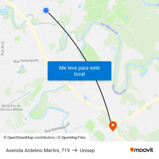 Avenida Ardelino Martini, 719 to Unisep map