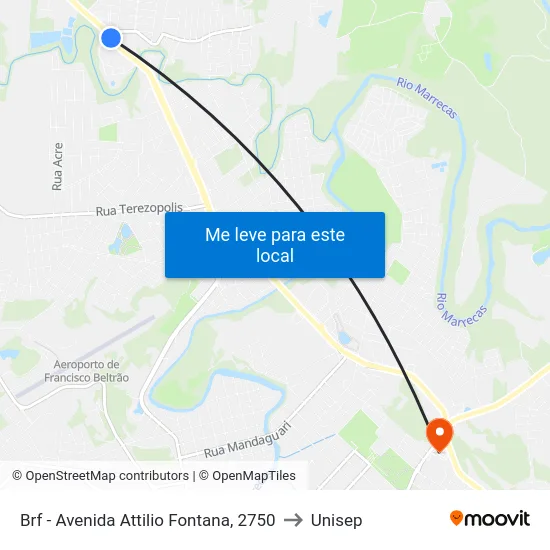 Brf - Avenida Attilio Fontana, 2750 to Unisep map