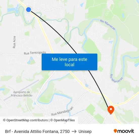 Brf - Avenida Attilio Fontana, 2750 to Unisep map