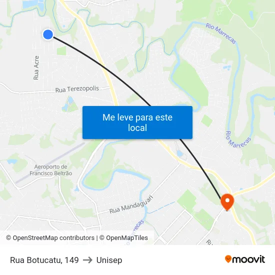 Rua Botucatu, 149 to Unisep map