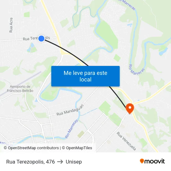 Rua Terezopolis, 476 to Unisep map