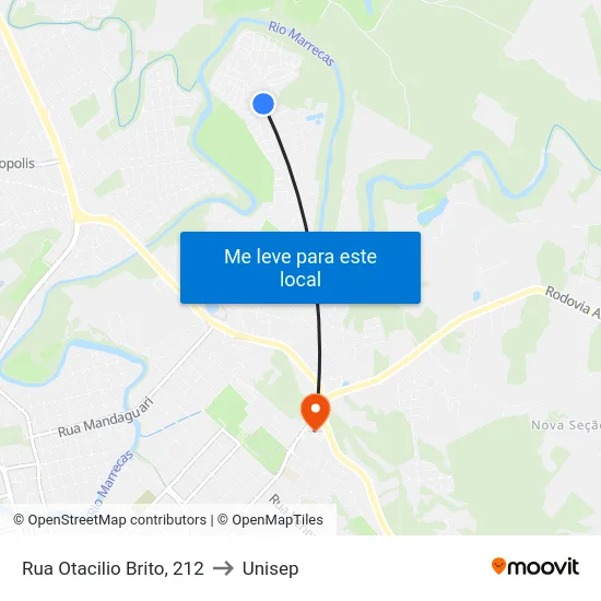 Rua Otacilio Brito, 212 to Unisep map