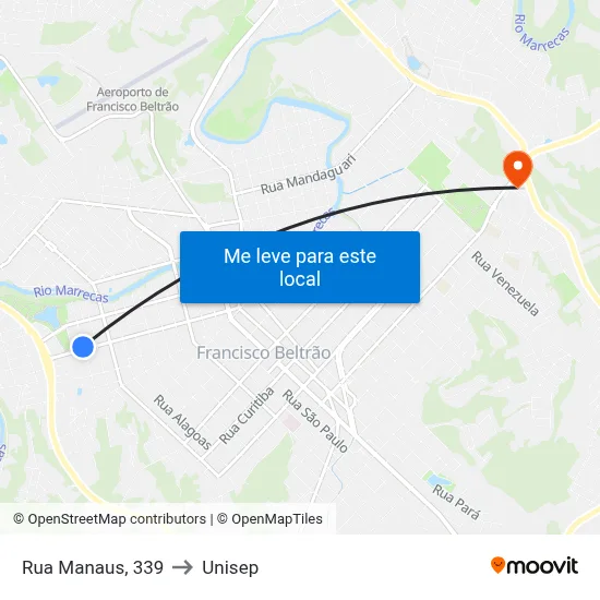 Rua Manaus, 339 to Unisep map
