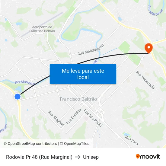 Rodovia Pr 48 (Rua Marginal) to Unisep map