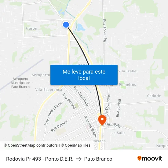 Rodovia Pr 493 - Ponto D.E.R. to Pato Branco map