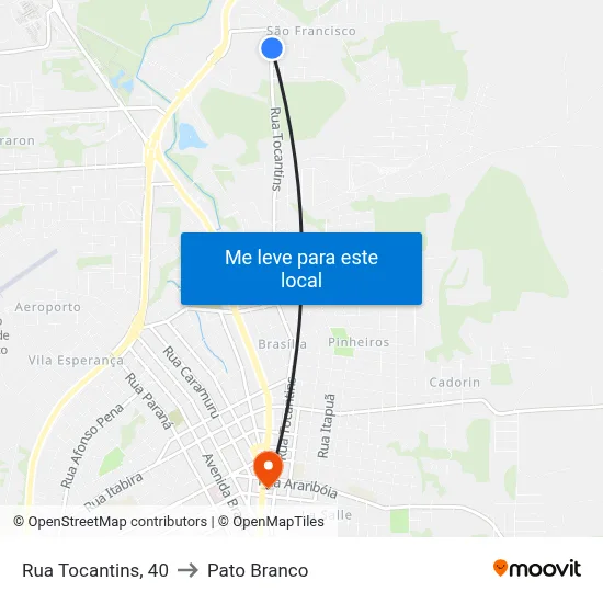 Rua Tocantins, 40 to Pato Branco map