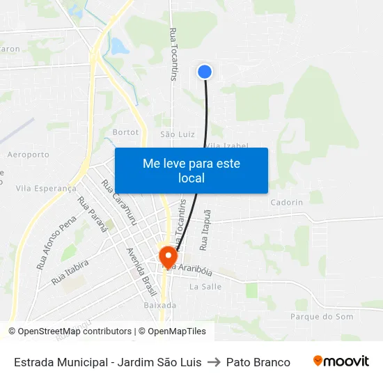 Estrada Municipal - Jardim São Luis to Pato Branco map