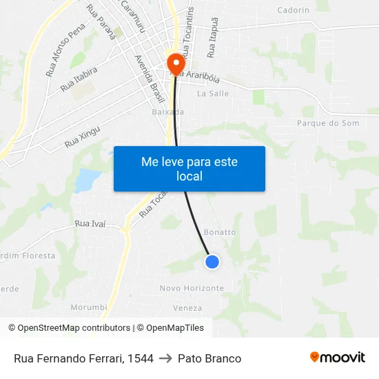 Rua Fernando Ferrari, 1544 to Pato Branco map
