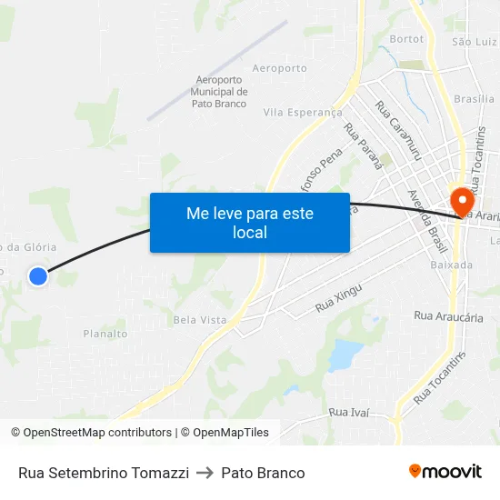Rua Setembrino Tomazzi to Pato Branco map