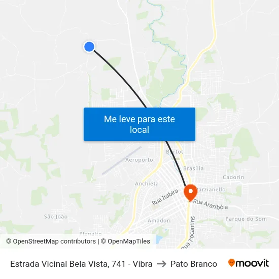 Estrada Vicinal Bela Vista, 741 - Vibra to Pato Branco map