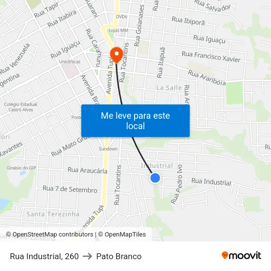 Rua Industrial, 260 to Pato Branco map