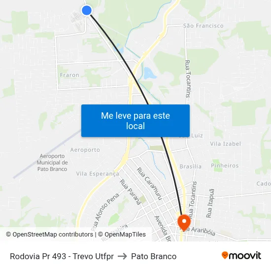 Rodovia Pr 493 - Trevo Utfpr to Pato Branco map