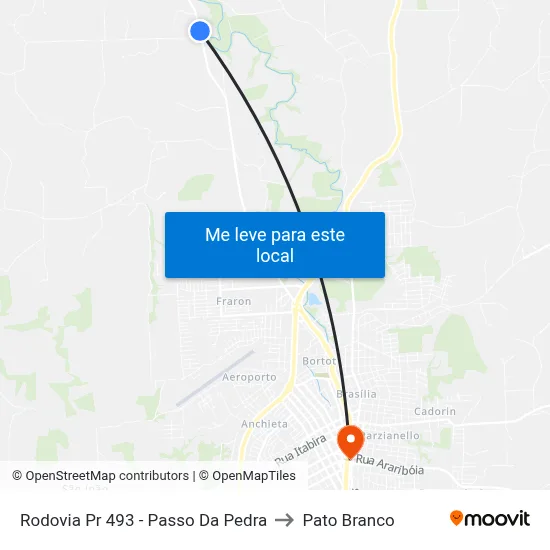 Rodovia Pr 493 - Passo Da Pedra to Pato Branco map