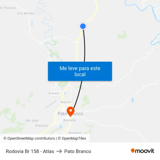 Rodovia Br 158 - Atlas to Pato Branco map