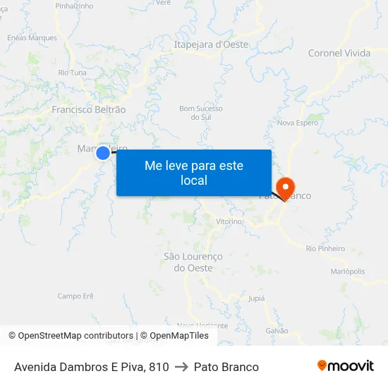 Avenida Dambros E Piva, 810 to Pato Branco map