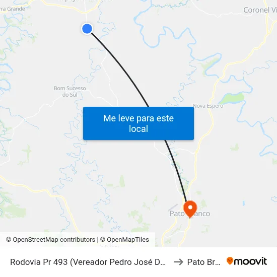 Rodovia Pr 493 (Vereador Pedro José Da Silva)  - Km 30 to Pato Branco map