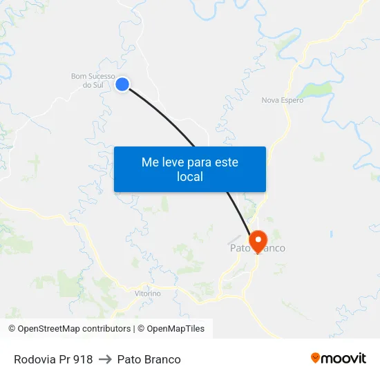 Rodovia Pr 918 to Pato Branco map
