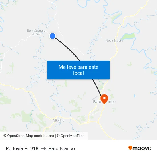Rodovia Pr 918 to Pato Branco map
