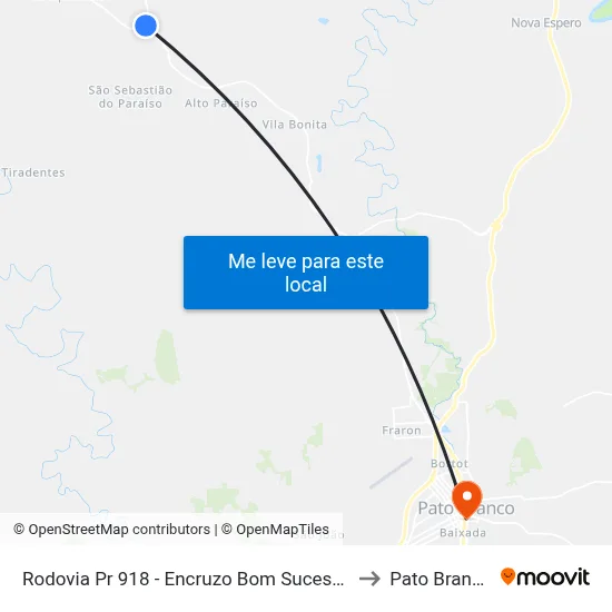 Rodovia Pr 918 - Encruzo Bom Sucesso to Pato Branco map