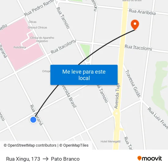 Rua Xingu, 173 to Pato Branco map