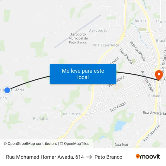 Rua Mohamad Homar Awada, 614 to Pato Branco map