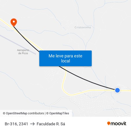 Br-316, 2341 to Faculdade R. Sá map