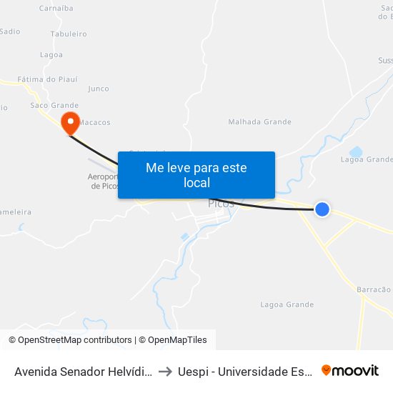 Avenida Senador Helvídio Nunes, 4728 to Uespi - Universidade Estadual Do Piauí map