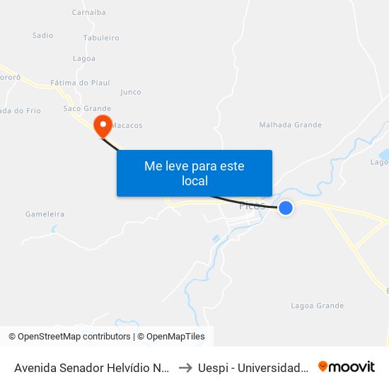 Avenida Senador Helvídio Nunes, 321 |Morro Da Aabb to Uespi - Universidade Estadual Do Piauí map