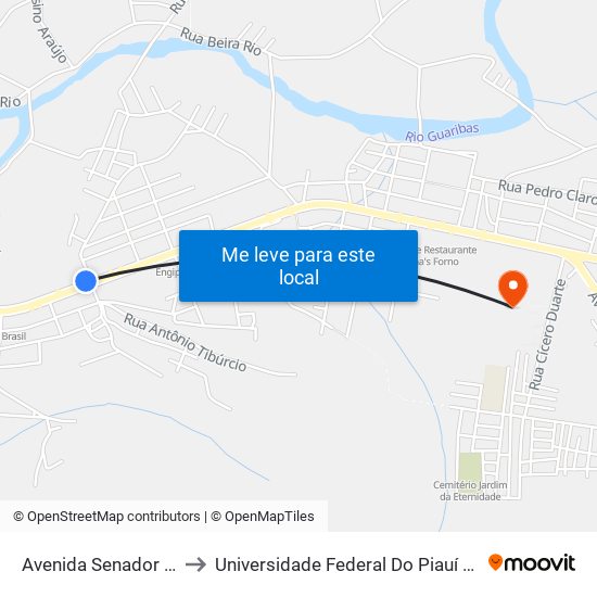 Avenida Senador Helvídio Nunes, 1745|Pivel to Universidade Federal Do Piauí - Campus Senador Helvídio Nunes De Barros map